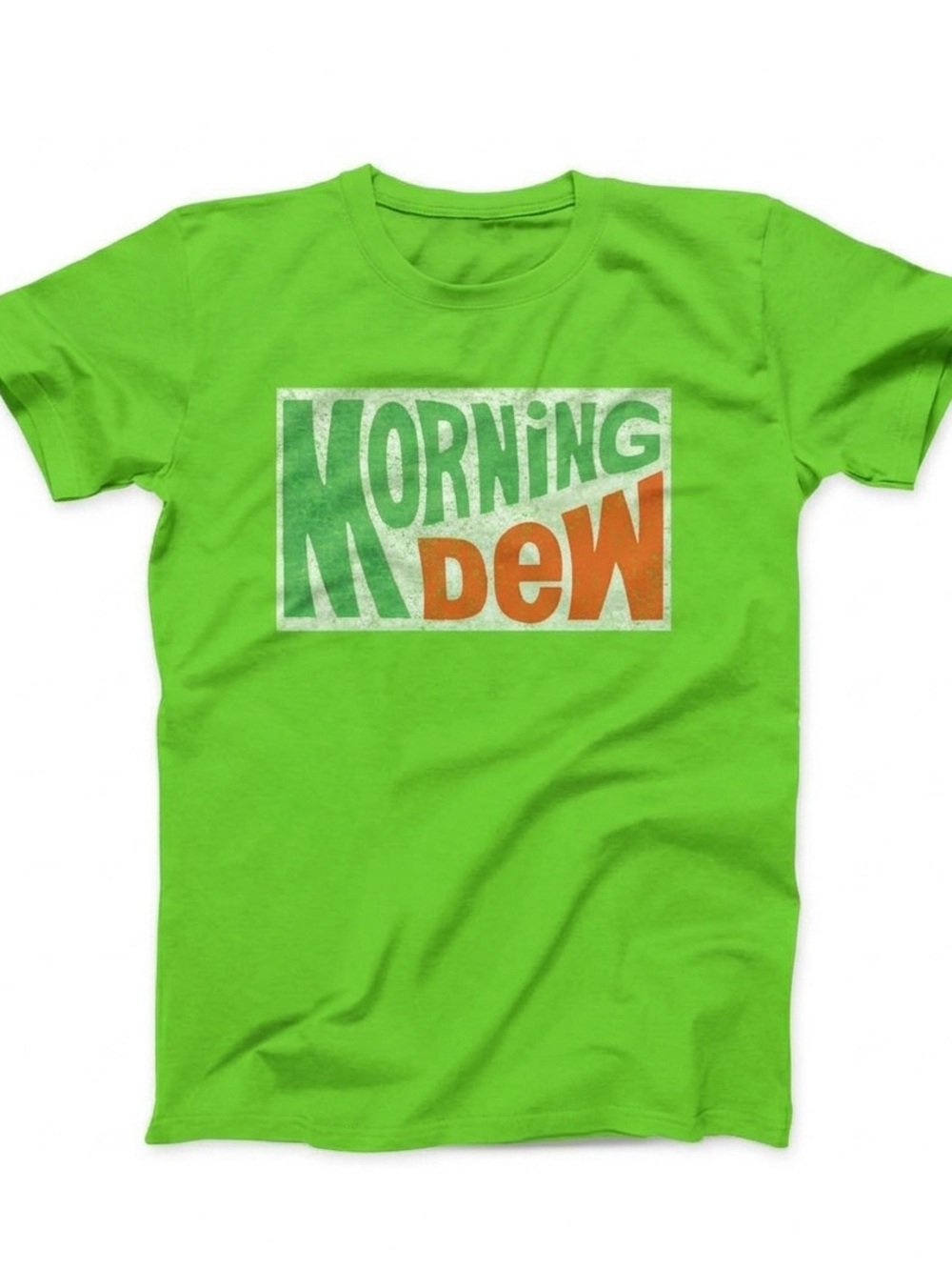 Morning Dew Shirt, Retro Pop Graphic Tee - Bright Lime Unisex